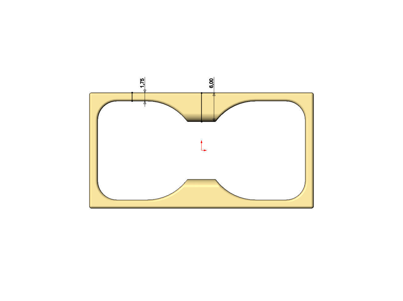 Double finger flat section square ring 3D print model_7