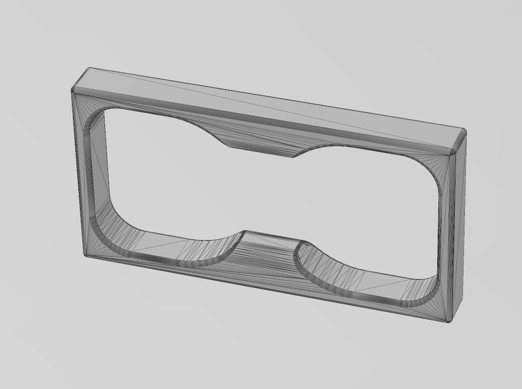 Double finger flat section square ring 3D print model_14