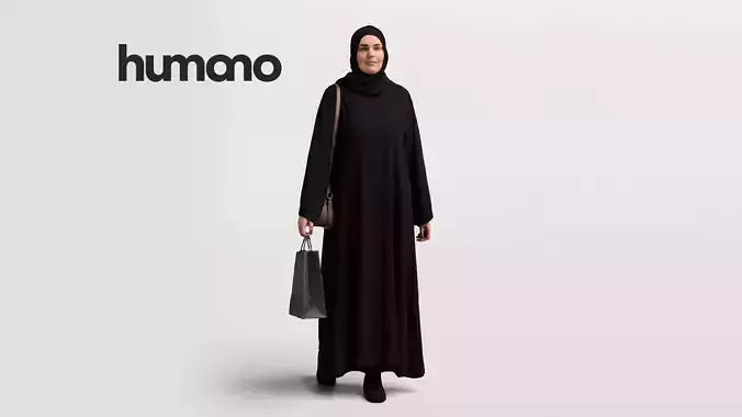 Humano Arab woman in hijab walking and shopping - 2404-085-6140