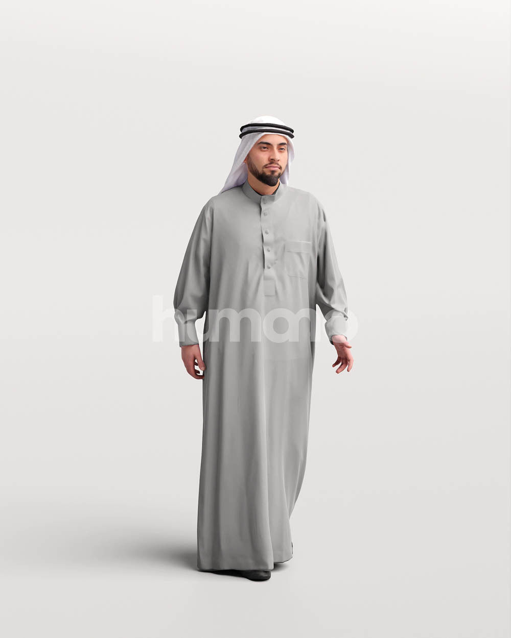 Humano Arab man in thobe walking -  2404-067-6111 3D model_10