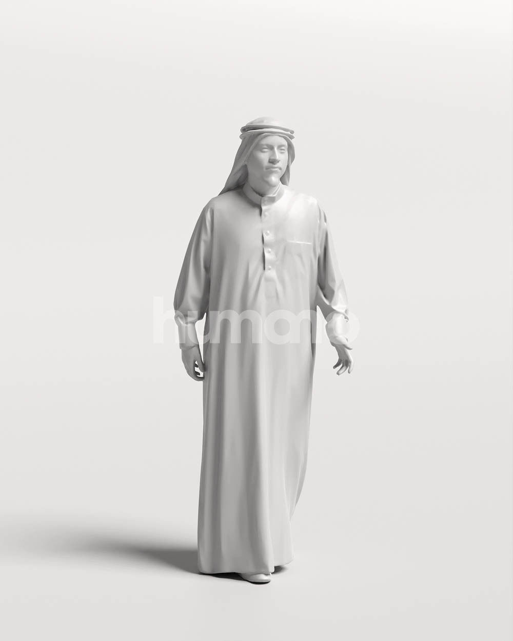 Humano Arab man in thobe walking -  2404-067-6111 3D model_13