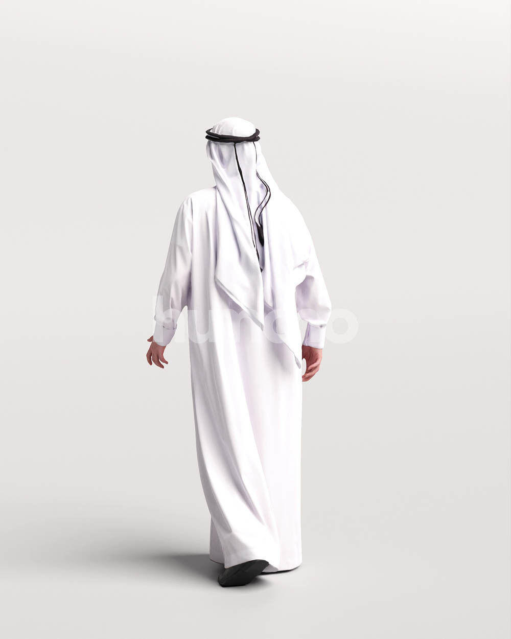 Humano Arab man in thobe walking -  2404-067-6111 3D model_5