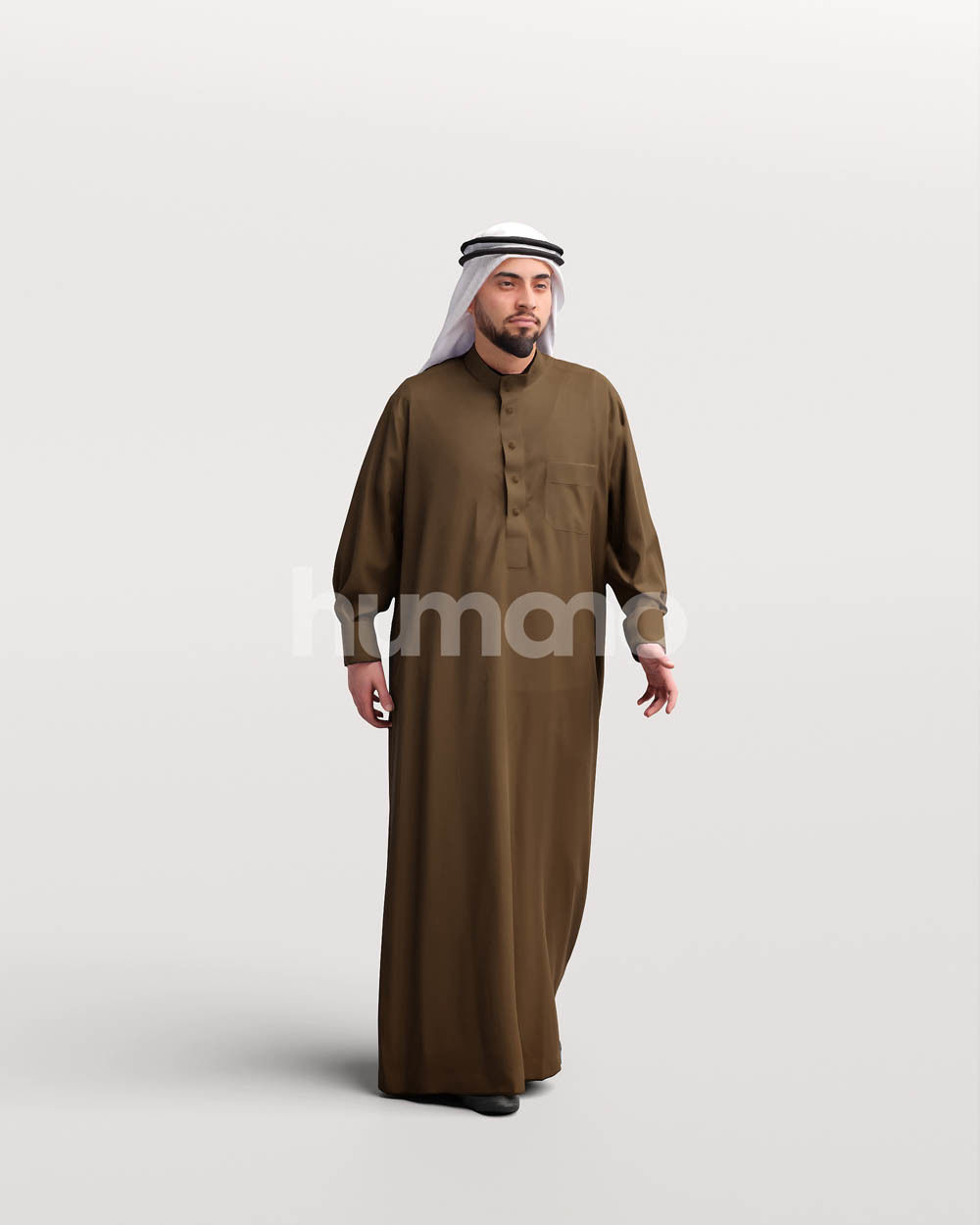 Humano Arab man in thobe walking -  2404-067-6111 3D model_11