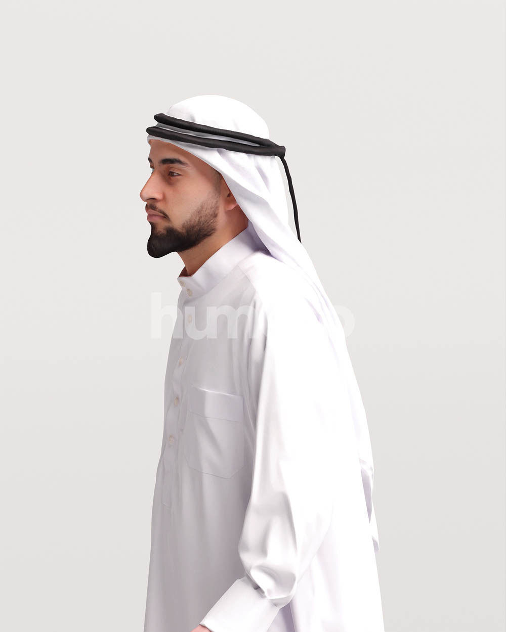 Humano Arab man in thobe walking -  2404-067-6111 3D model_8