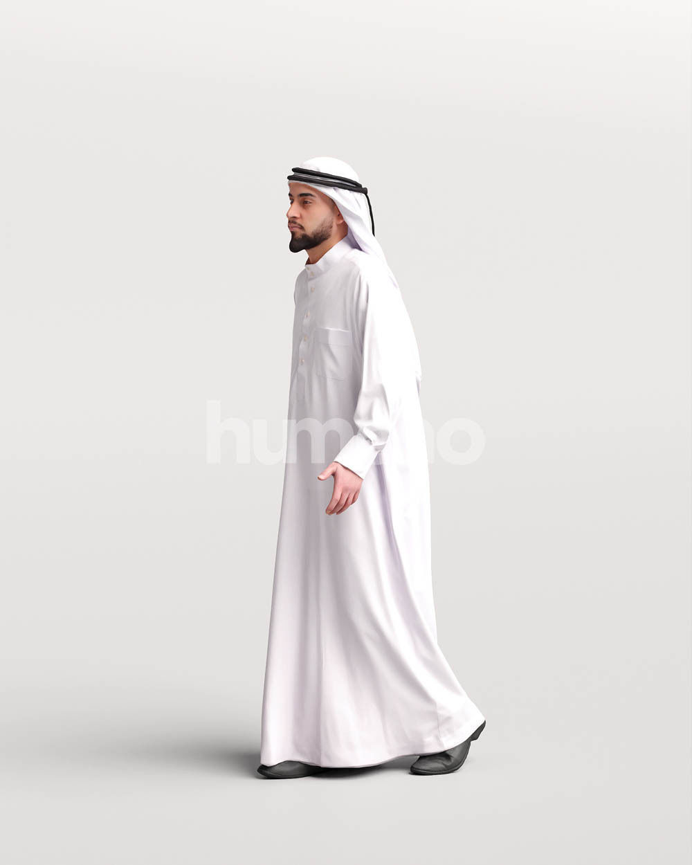 Humano Arab man in thobe walking -  2404-067-6111 3D model_6