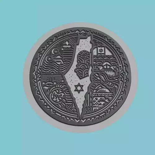 Israel Map Medallion Wall Art Printer