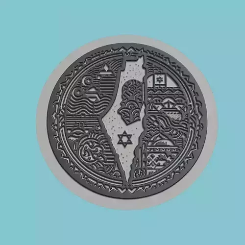 Israel Map Medallion Wall Art Printer