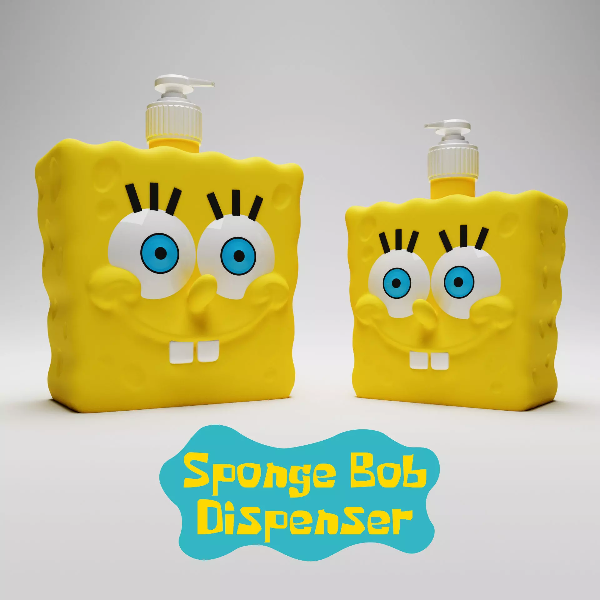 SpongeBob Dispenser - 500ml and 300ml 3D print model_0