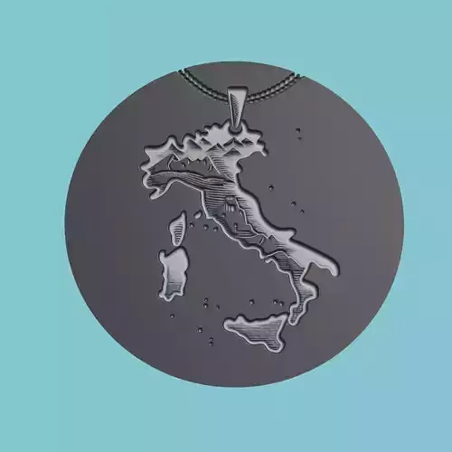 Italy Map Medallion Wall Art Printer