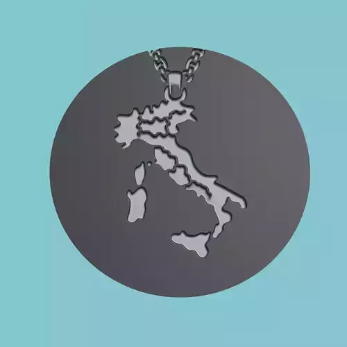 Italy Map Medallion Wall Art Printer