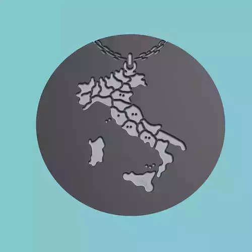 Italy Map Medallion Wall Art Printer