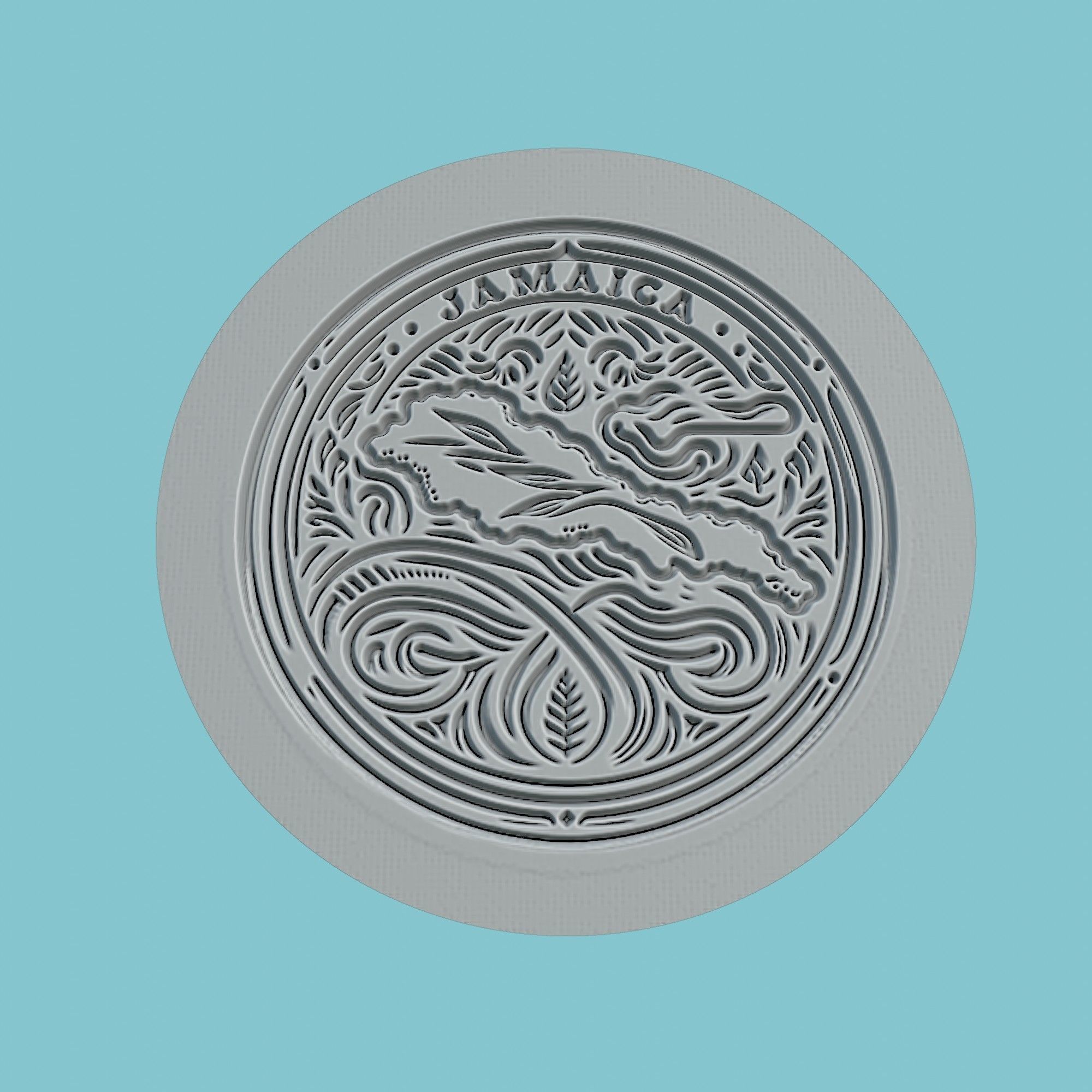 Jamaica Map Medallion Wall Art Printer 3D print model_2