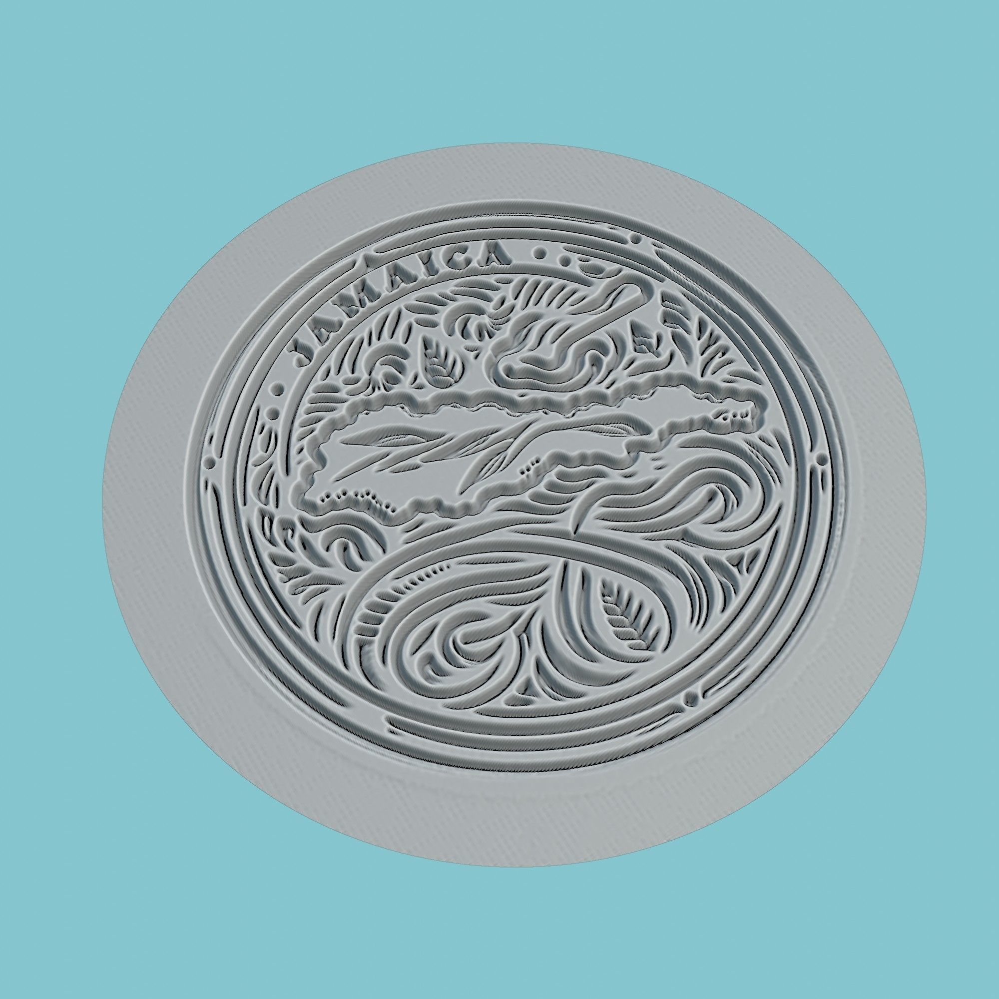 Jamaica Map Medallion Wall Art Printer 3D print model_3