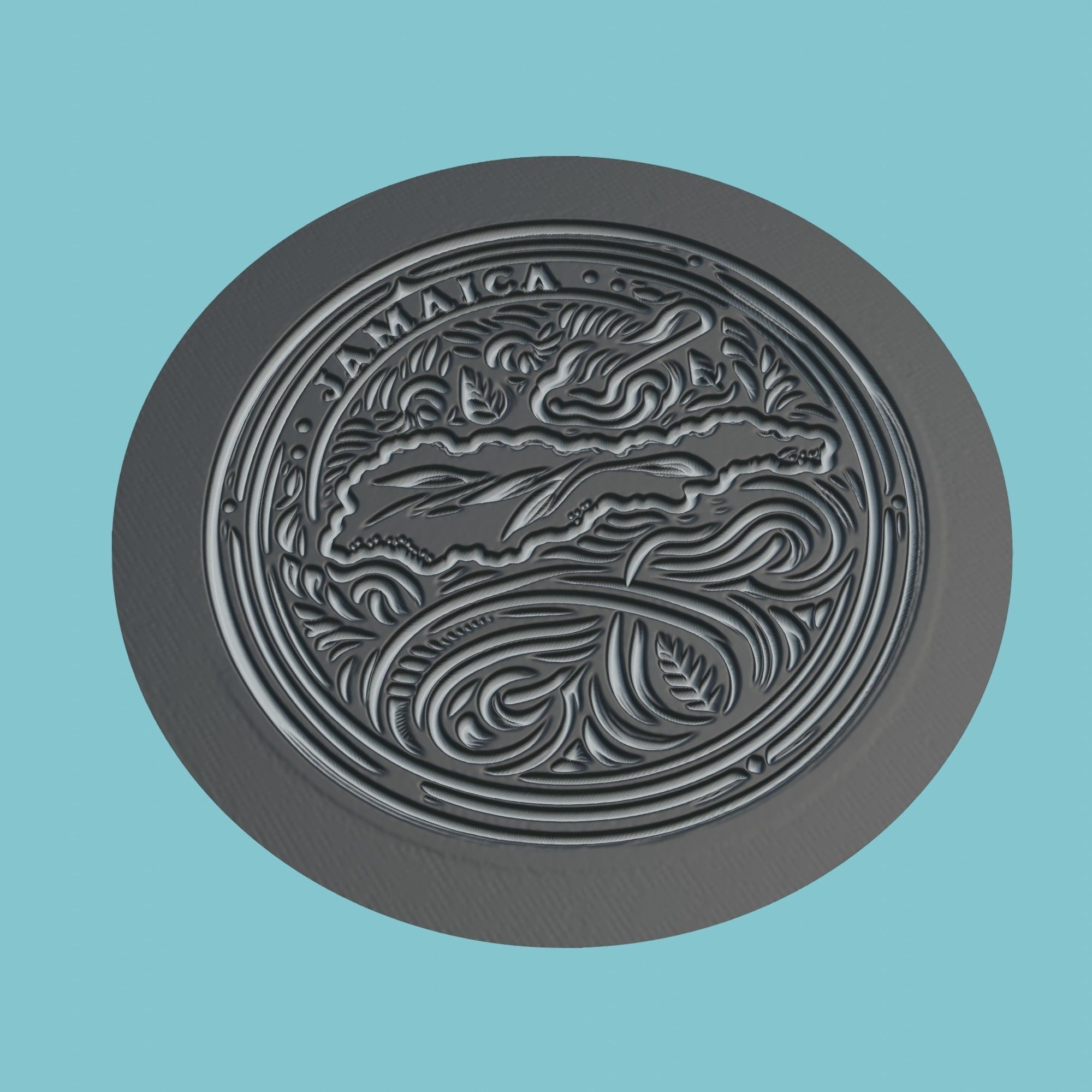 Jamaica Map Medallion Wall Art Printer 3D print model_1