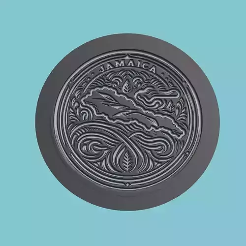 Jamaica Map Medallion Wall Art Printer 3D print model