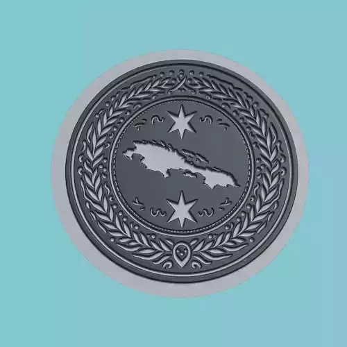 Jamaica Map Medallion Wall Art Printer 3D print model