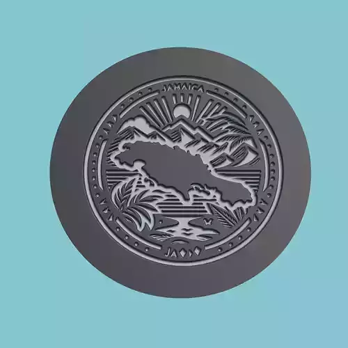 Jamaica Map Medallion Wall Art Printer 3D print model