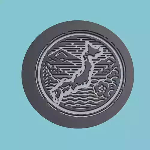 Japan Map Medallion Wall Art Printer