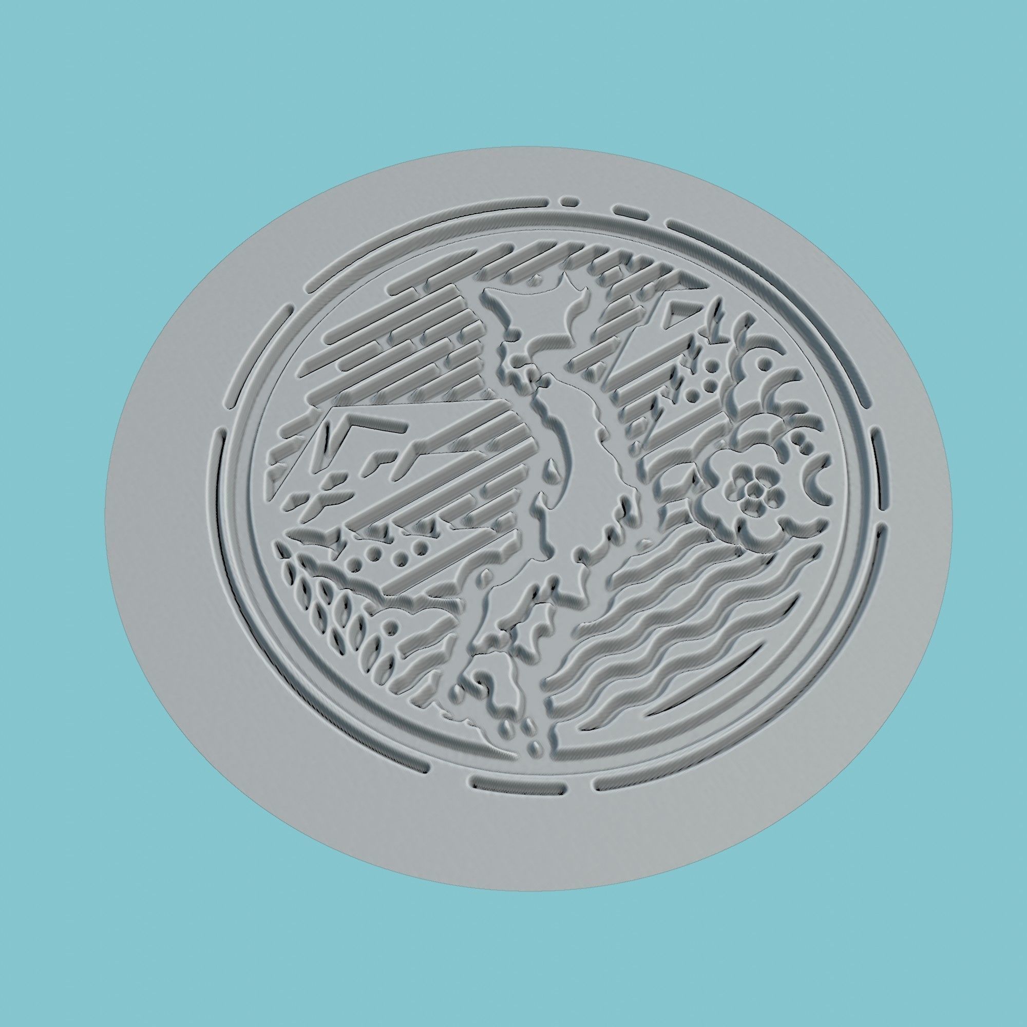 Japan Map Medallion Wall Art Printer 3D print model_3