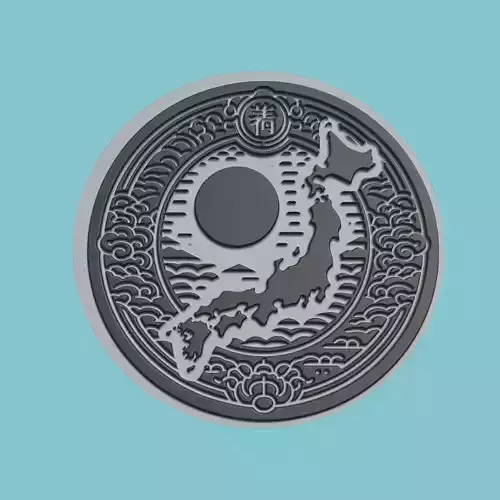 Japan Map Medallion Wall Art Printer