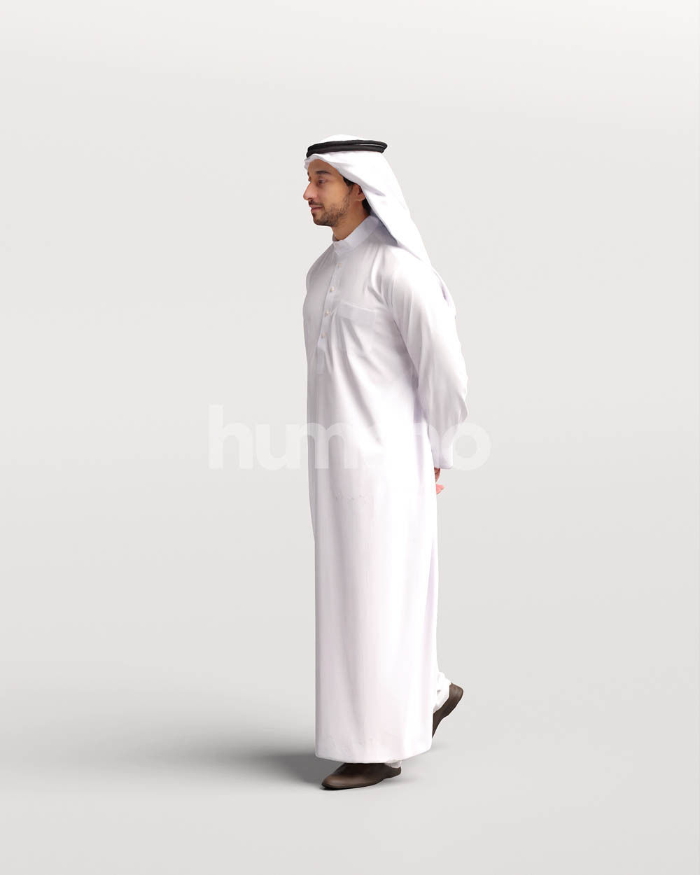Humano Arab man in thobe walking - 2404-062-6703 3D model_6
