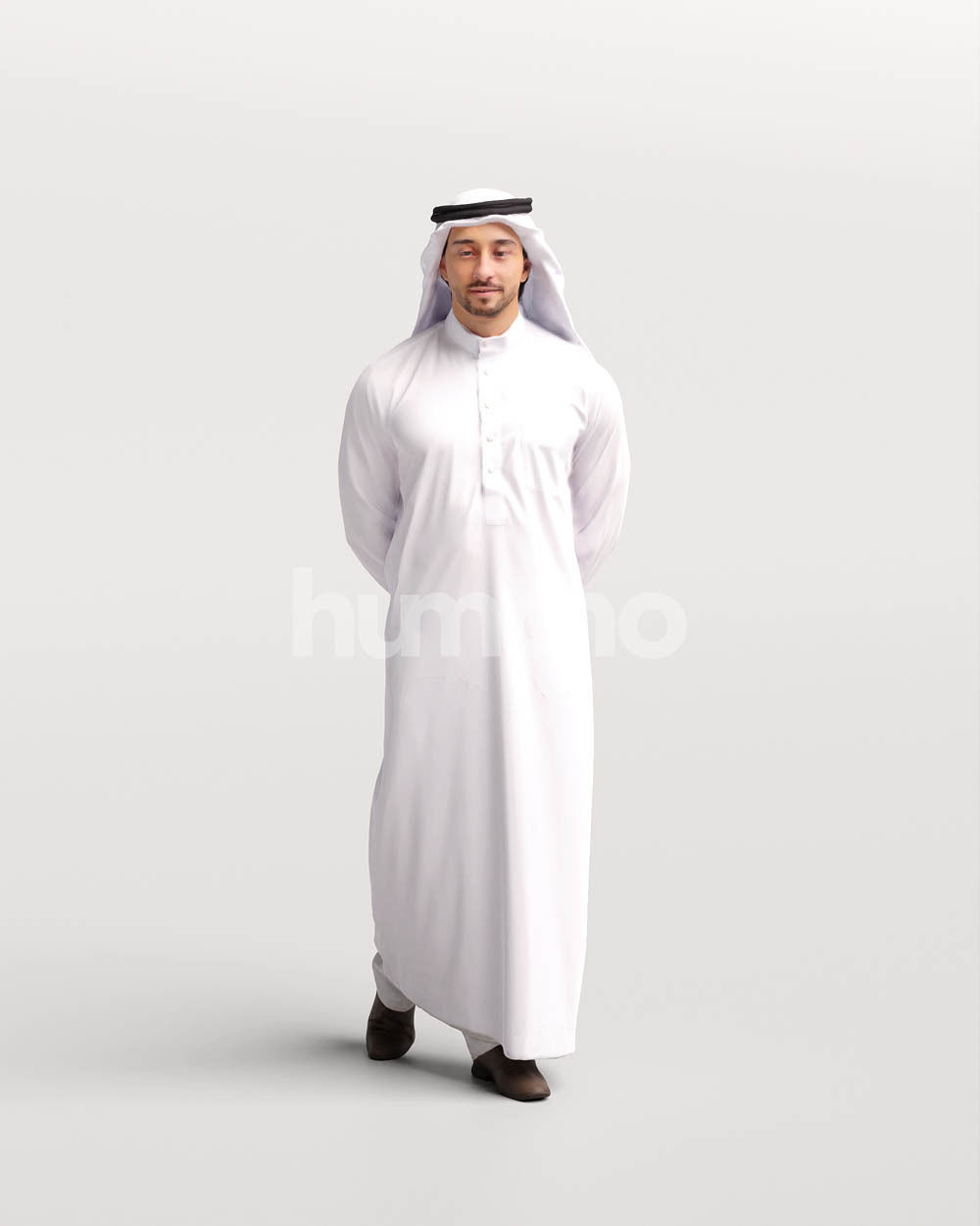 Humano Arab man in thobe walking - 2404-062-6703 3D model_4