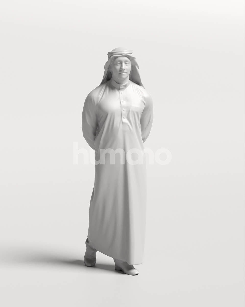 Humano Arab man in thobe walking - 2404-062-6703 3D model_13