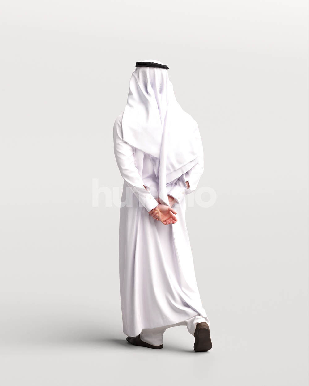 Humano Arab man in thobe walking - 2404-062-6703 3D model_5