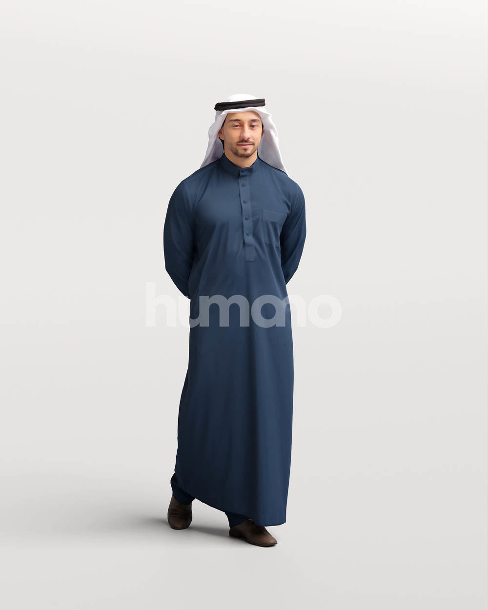 Humano Arab man in thobe walking - 2404-062-6703 3D model_11