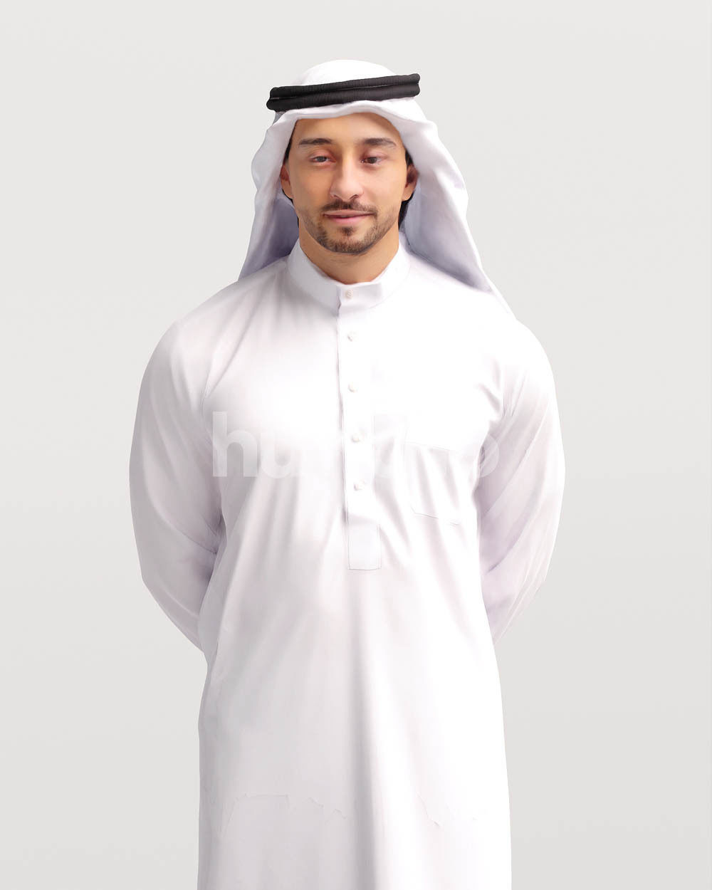 Humano Arab man in thobe walking - 2404-062-6703 3D model_7