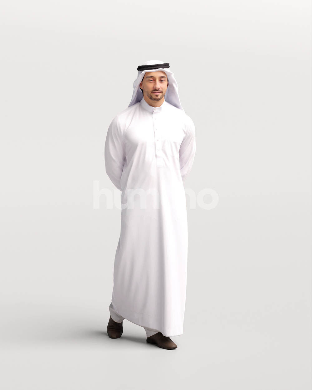 Humano Arab man in thobe walking - 2404-062-6703 3D model_2