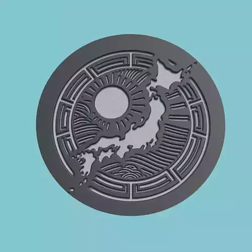 Japan Map Medallion Wall Art Printer