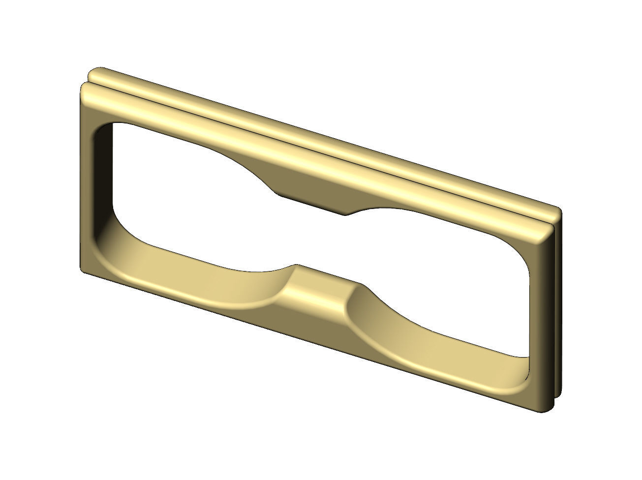 Double finger rounded split section square ring Us sizes 6to11 3D print model_5