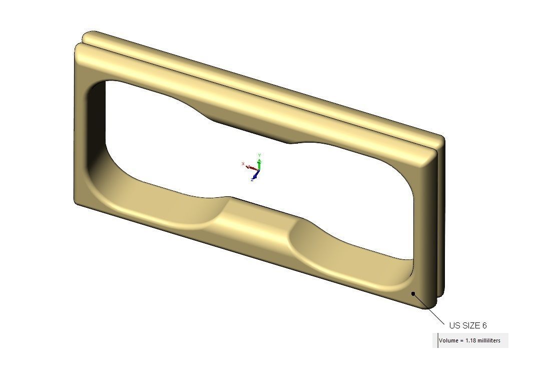 Double finger rounded split section square ring Us sizes 6to11 3D print model_11