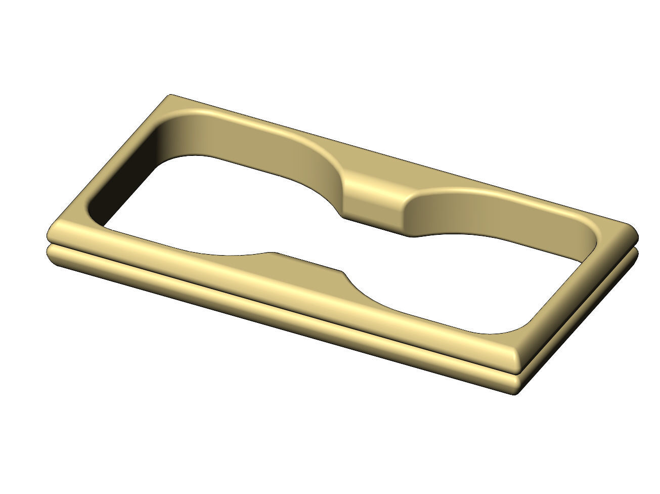 Double finger rounded split section square ring Us sizes 6to11 3D print model_8