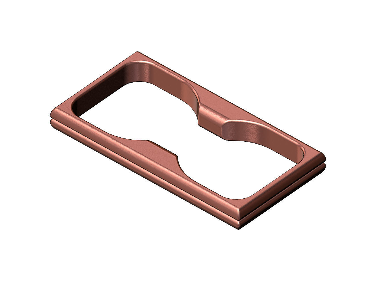 Double finger rounded split section square ring Us sizes 6to11 3D print model_9