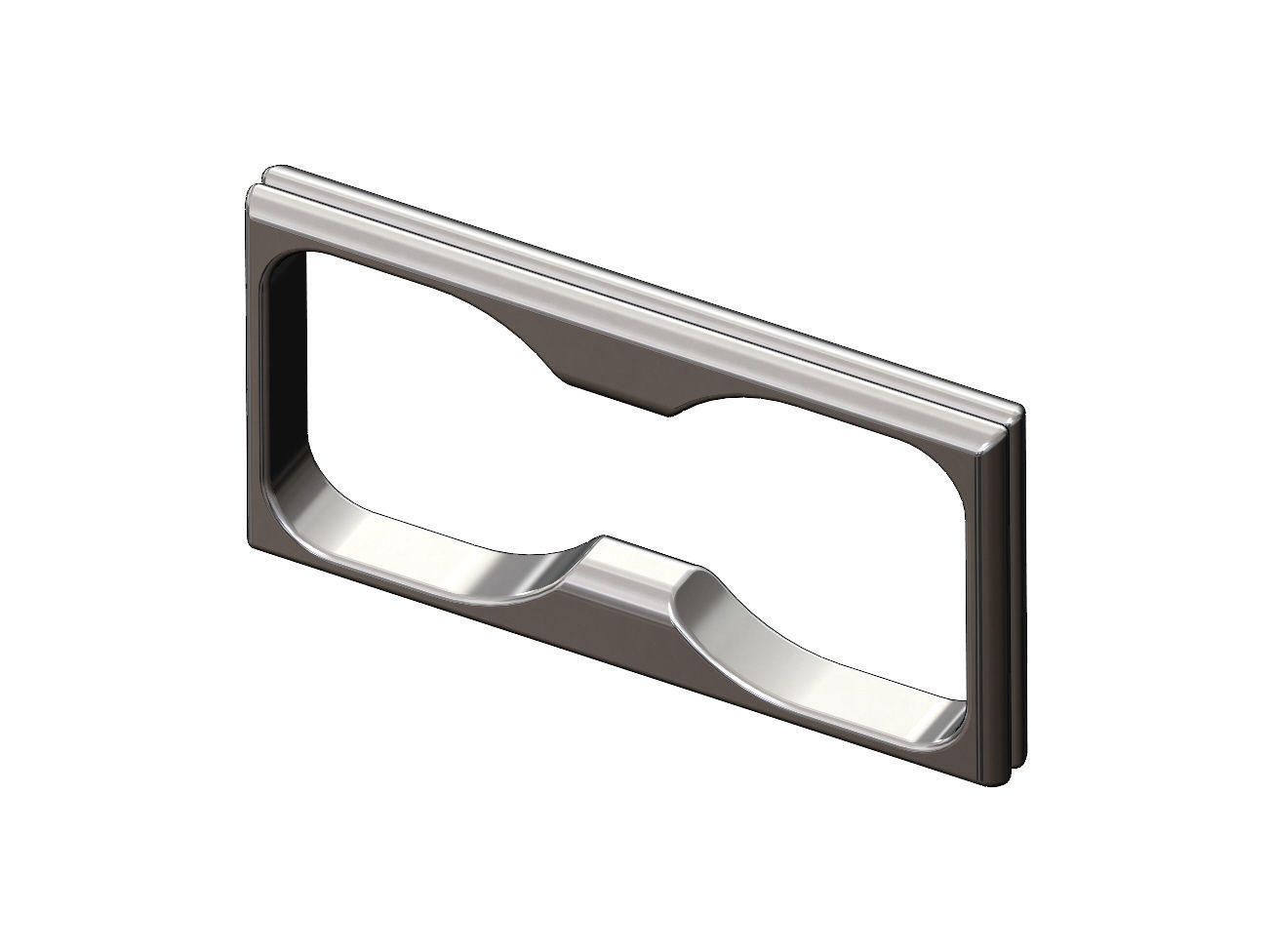 Double finger rounded split section square ring Us sizes 6to11 3D print model_10