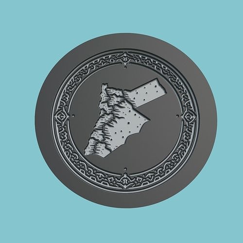 Jordan Map Medallion Wall Art Printer 3D print model