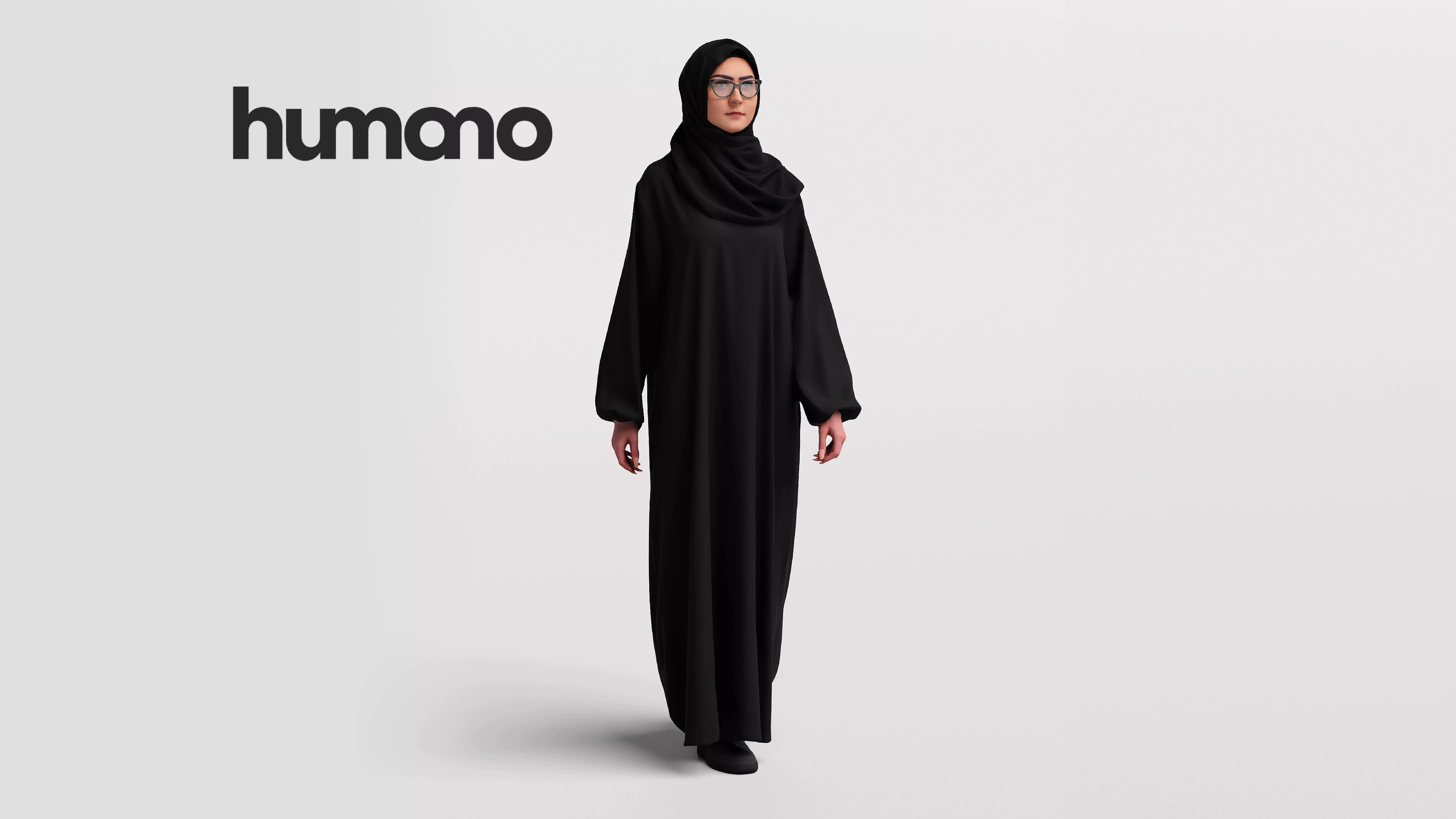 Humano Arab woman in hijab walking - 2404-052-6467 3D model