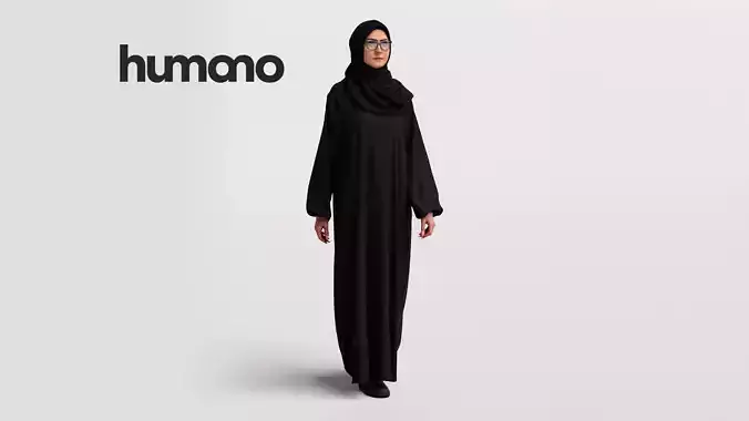 Humano Arab woman in hijab walking - 2404-052-6467
