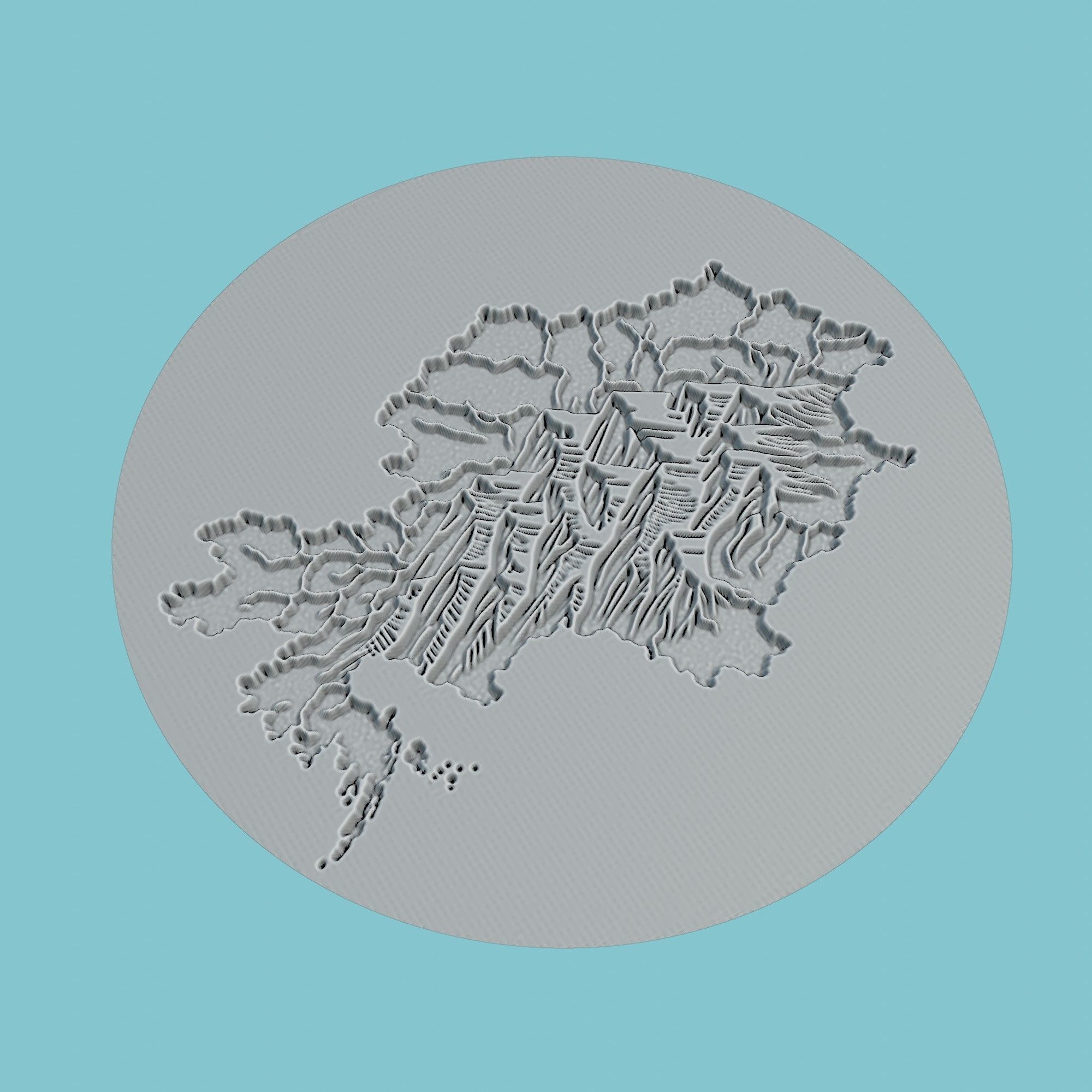 Kazakhstan Map Medallion Wall Art Printer 3D print model_3