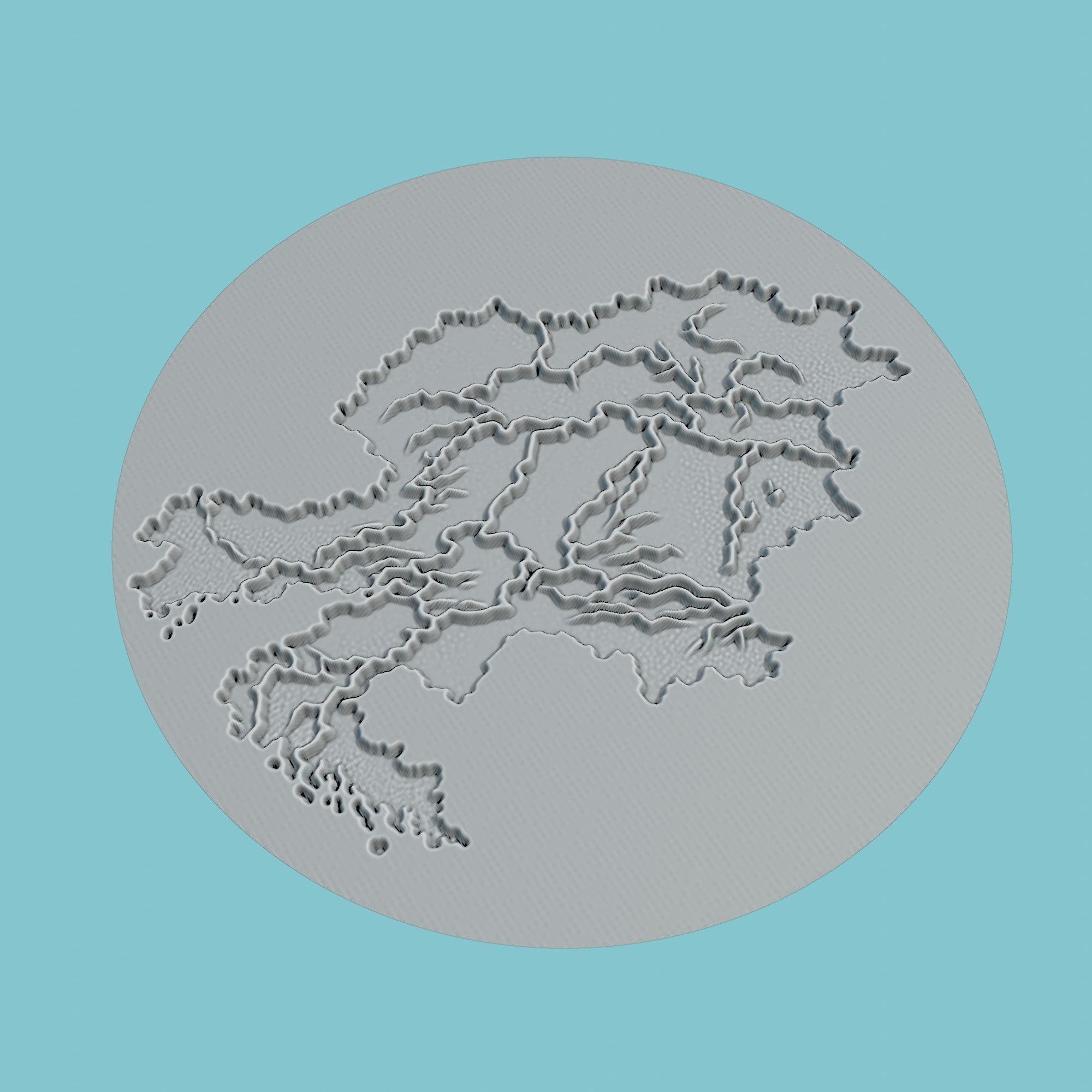 Kazakhstan Map Medallion Wall Art Printer 3D print model_3