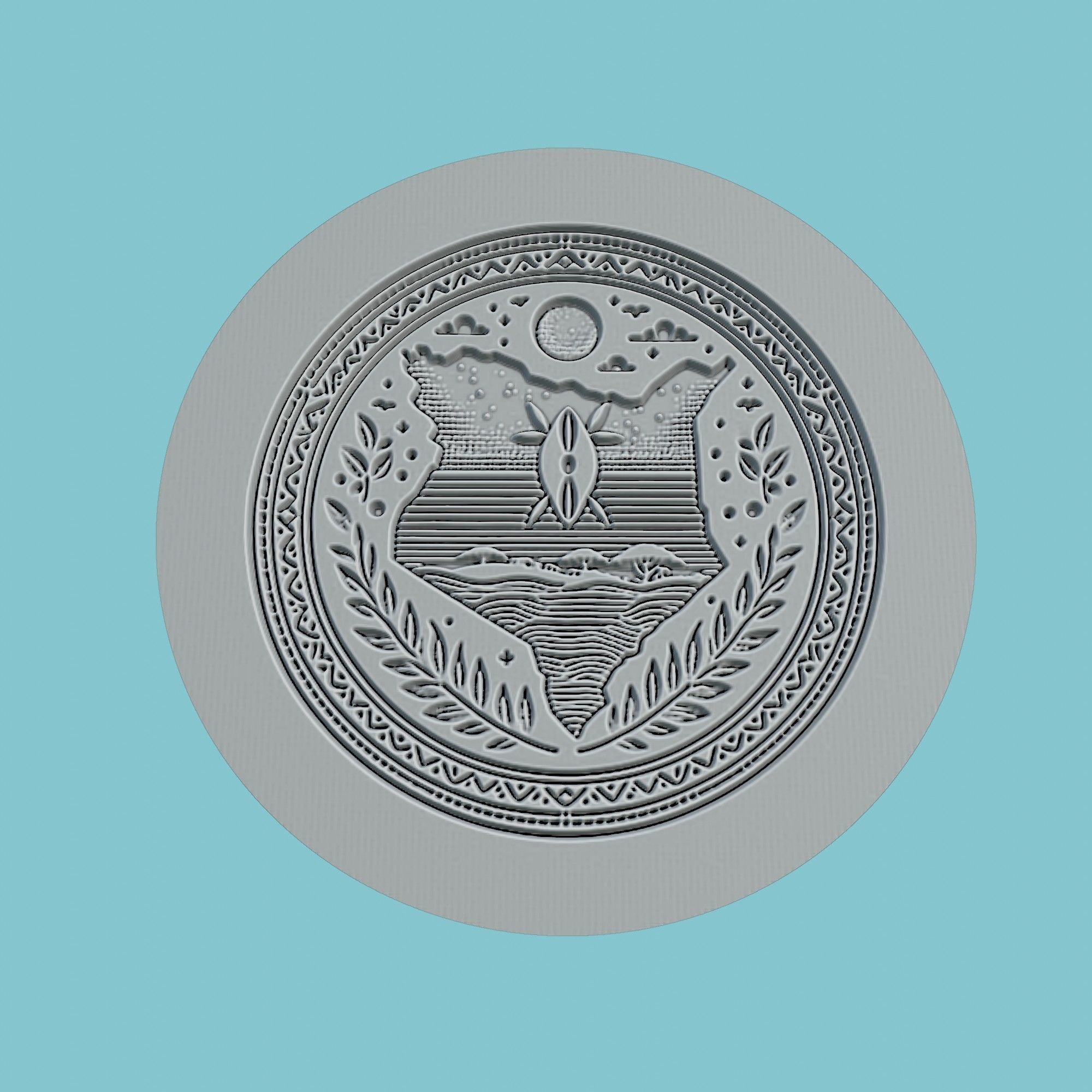 Kenya Map Medallion Wall Art Printer 3D print model_3