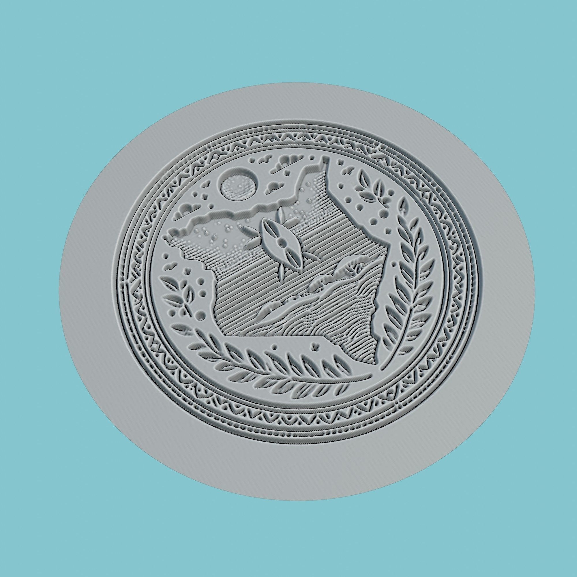 Kenya Map Medallion Wall Art Printer 3D print model_2