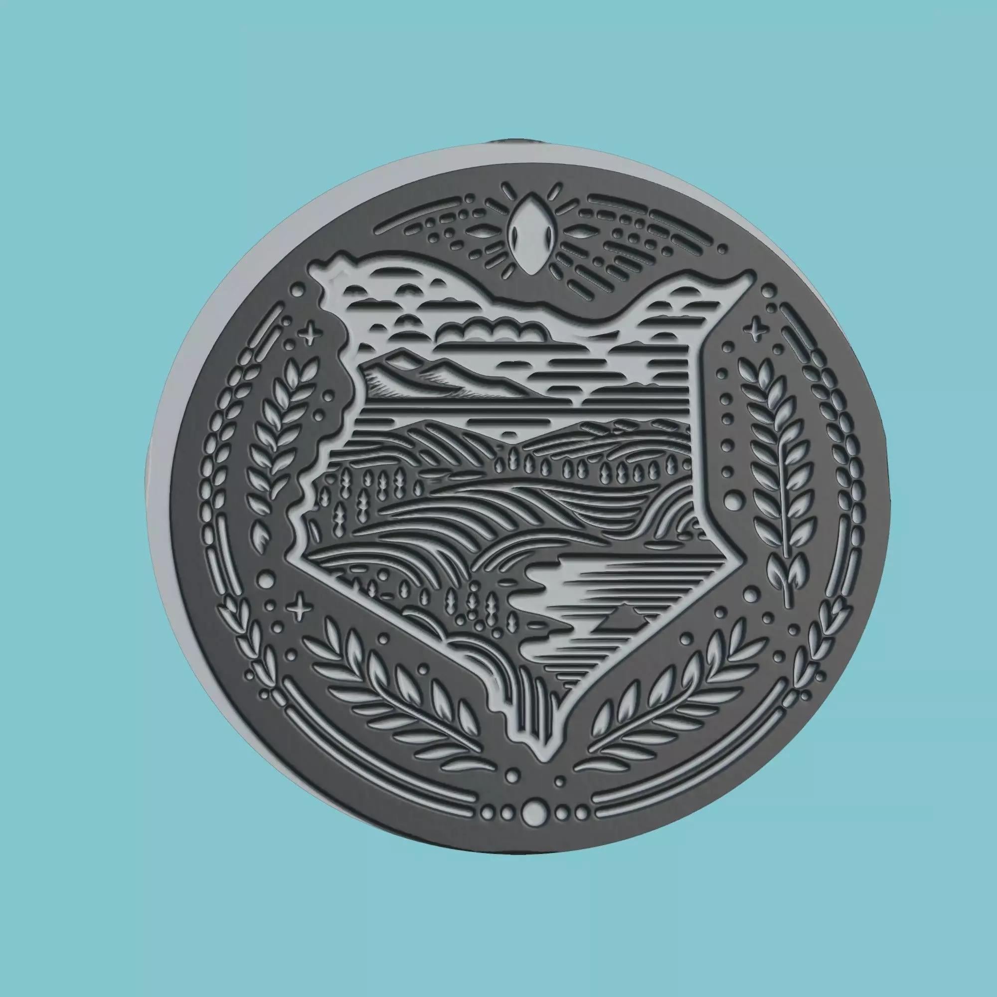 Kenya Map Medallion Wall Art Printer 3D print model_0