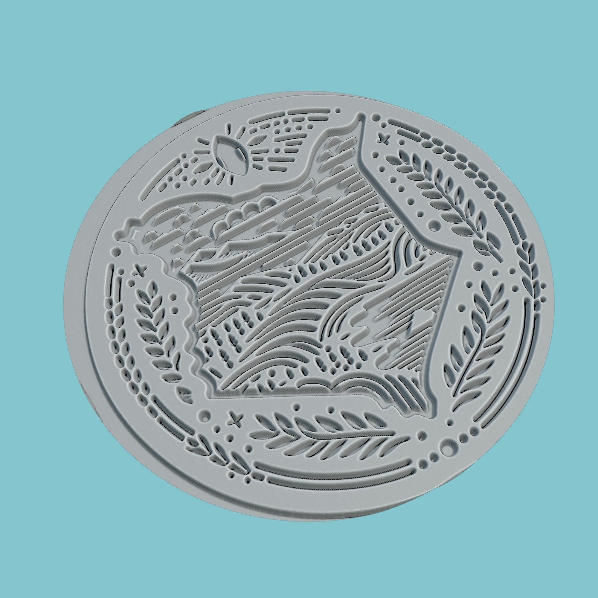 Kenya Map Medallion Wall Art Printer 3D print model_3