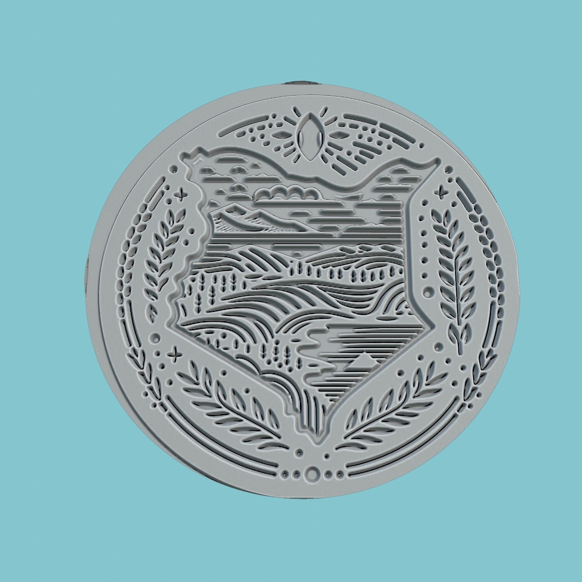 Kenya Map Medallion Wall Art Printer 3D print model_2
