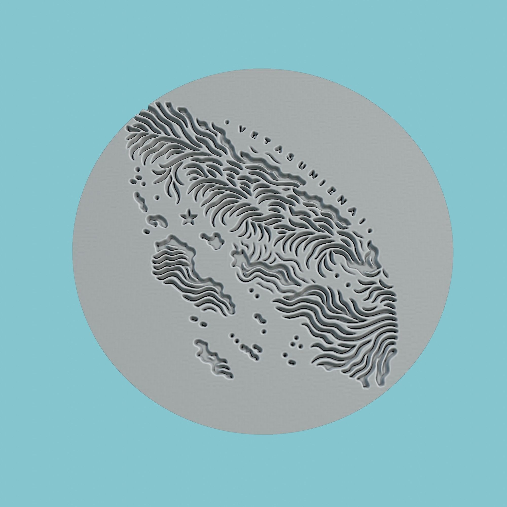 Kiribati Map Medallion Wall Art Printer 3D print model_2