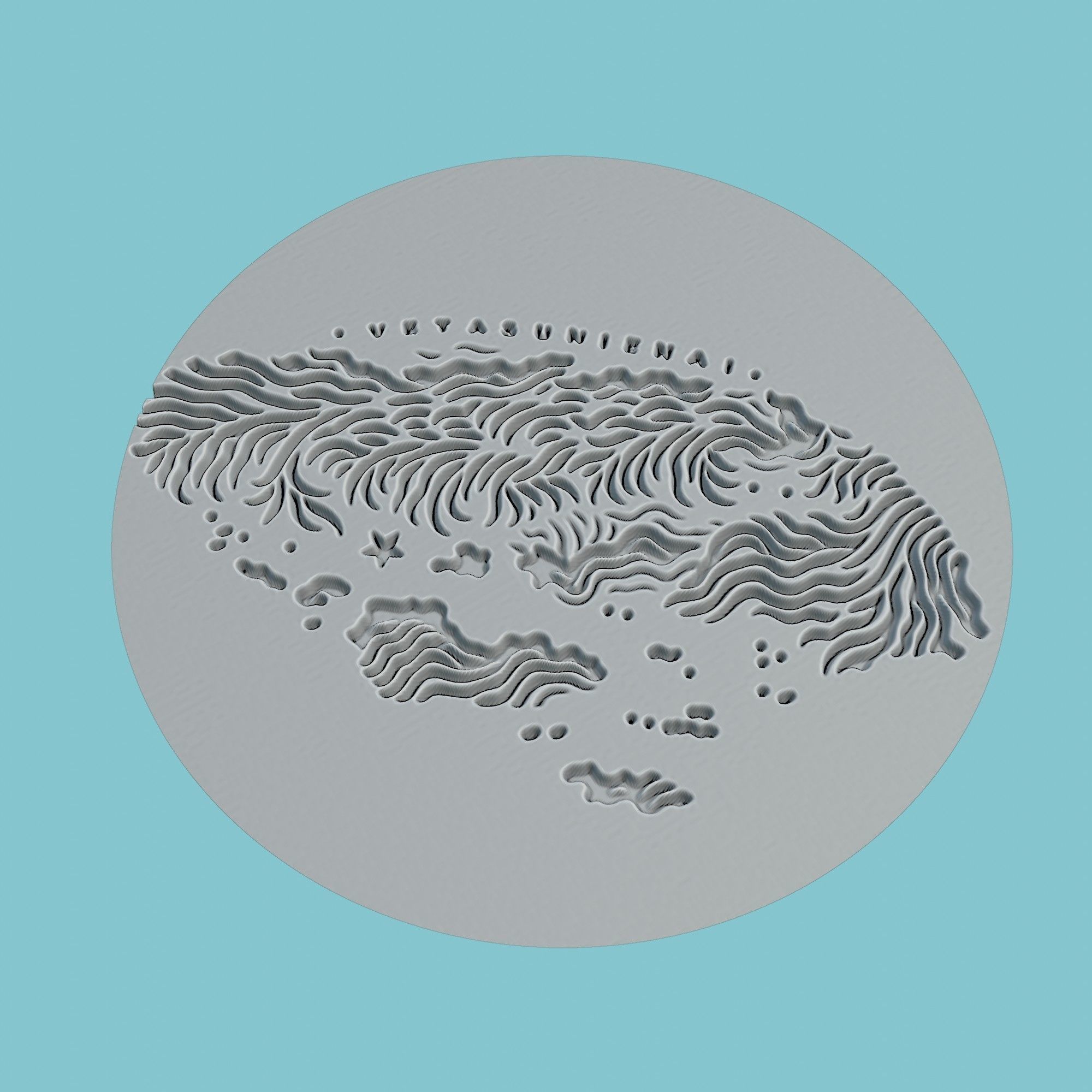 Kiribati Map Medallion Wall Art Printer 3D print model_3