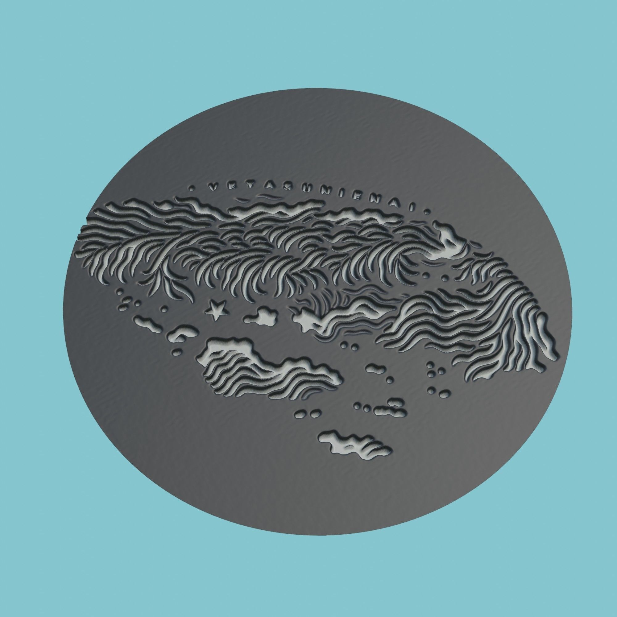 Kiribati Map Medallion Wall Art Printer 3D print model_1